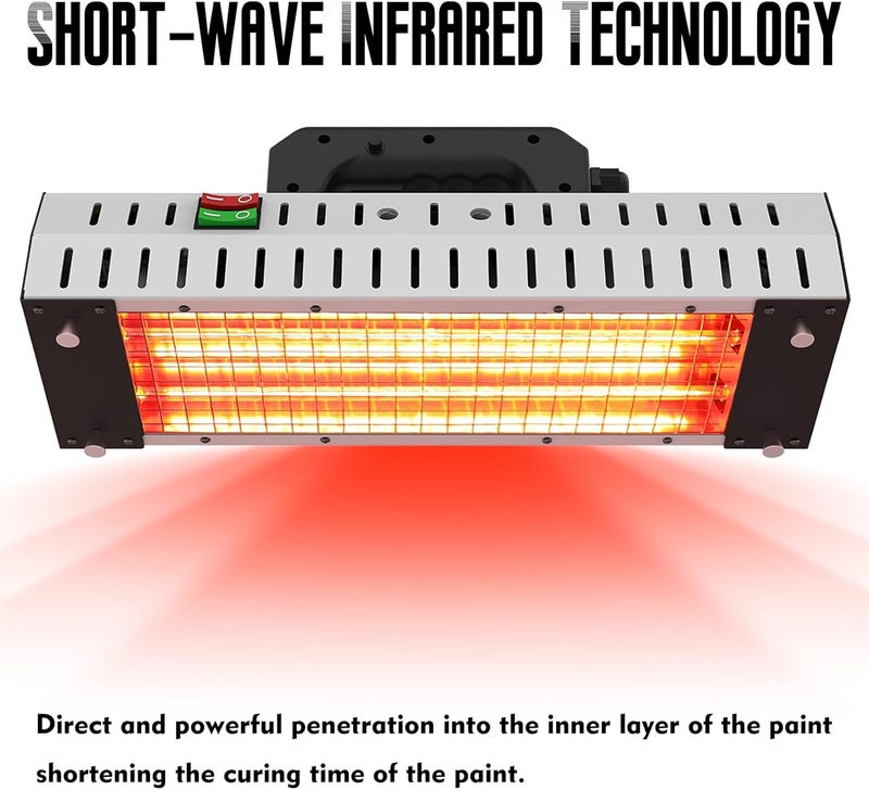 DATOUBOSS Infrared Paint Curing Lamp 2000W Paint Curing Lamp Heater Paint Dryer Lamp for Car Body Repair Paint Curing Systems 110V (DT-004) - Image 5